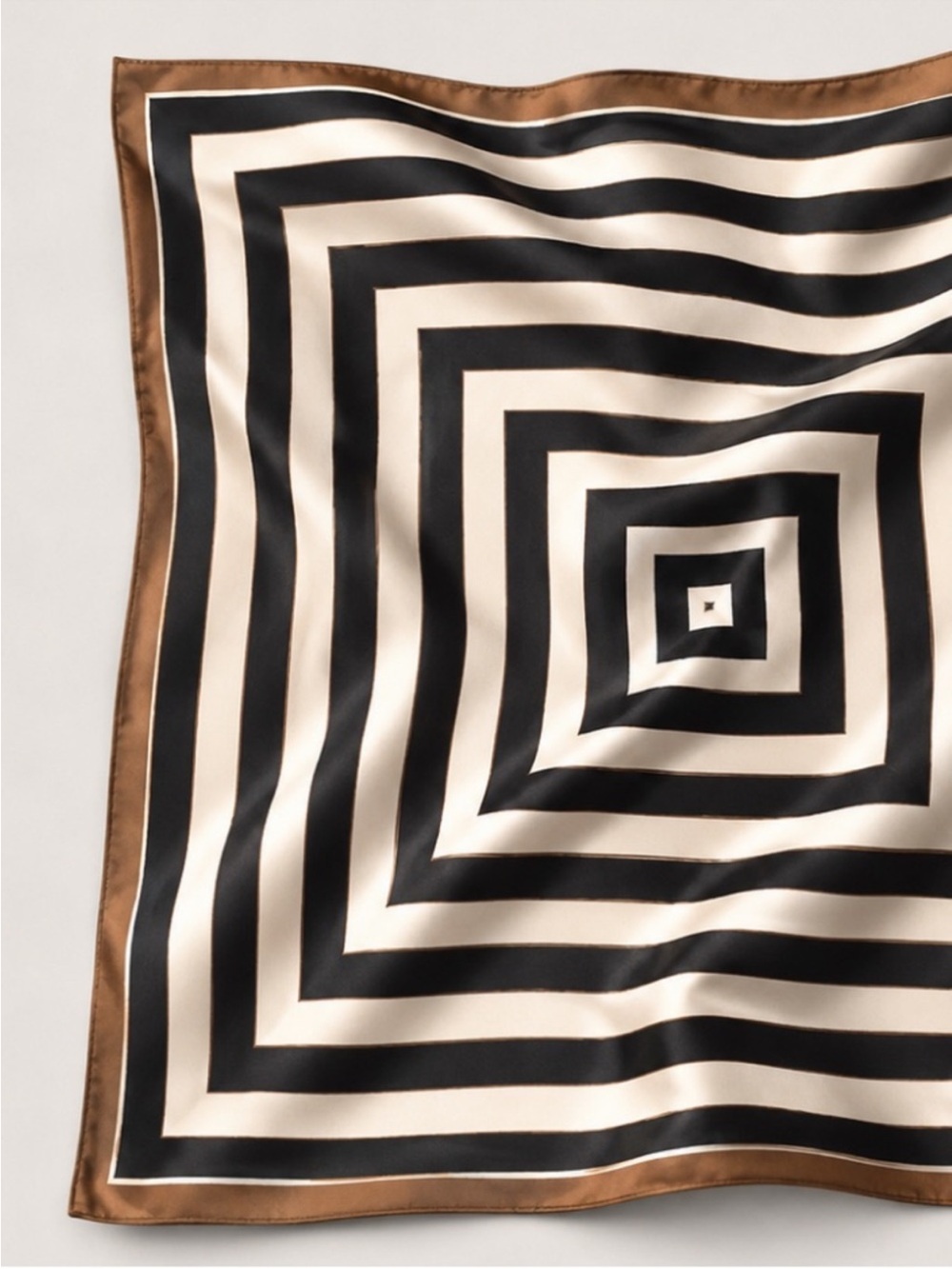 New! Black Striped Silky Head Neck Bag Hair Scarf NWOT